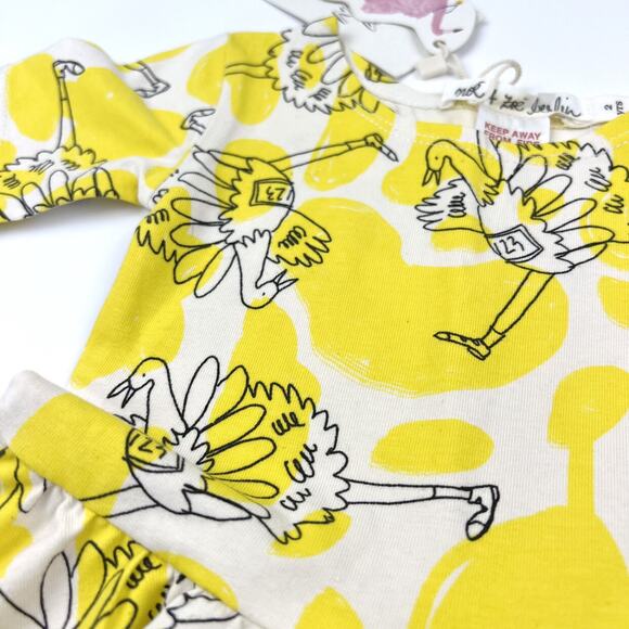 NWT Noe & Zoe Berlin Yellow Ostrich Dress - Picture 4 of 7